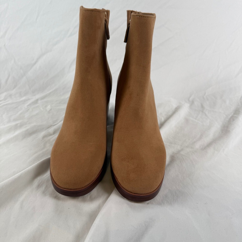 J.Crew Womens Tan Faux Suede Block Heel Ankle Casual Fall Booties Size 9.5 - Picture 2 of 8